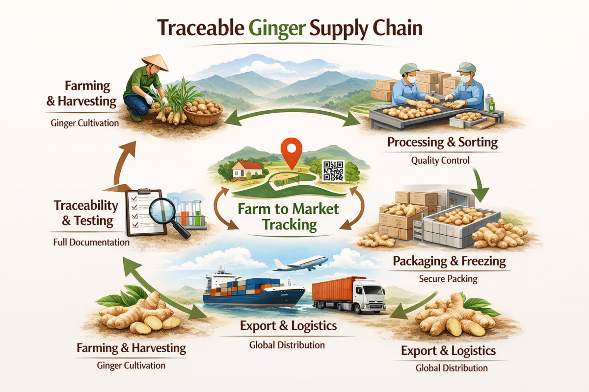 Traceable ginger supply chain